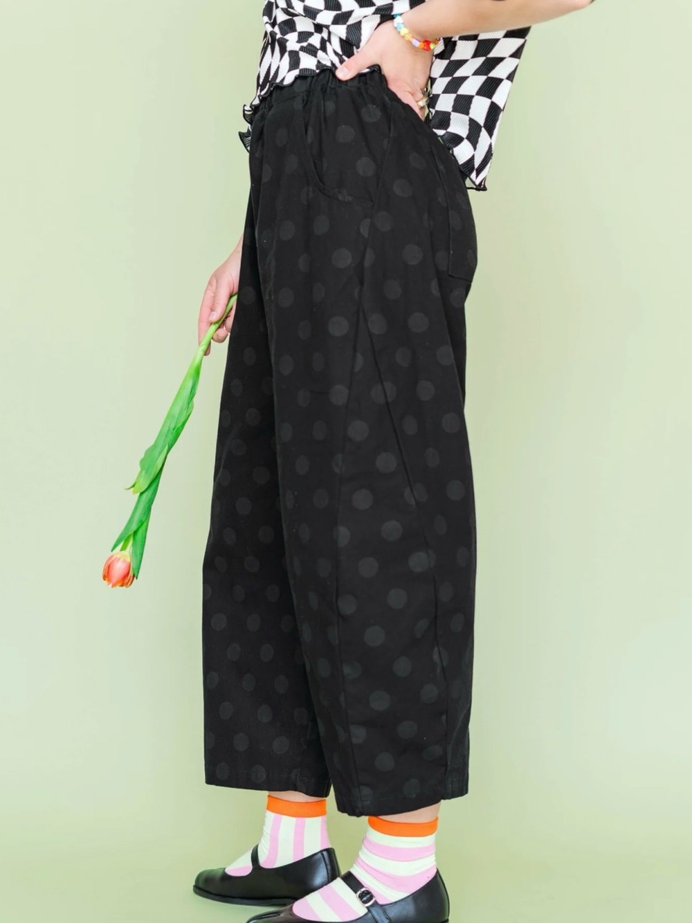 Nettle Studios Black Polka Dot Balloon Pants